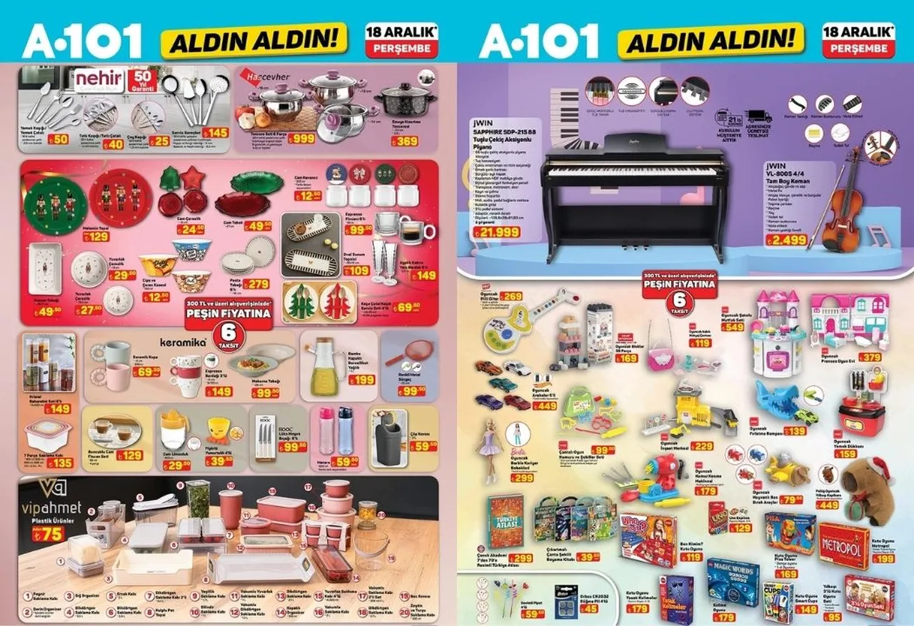 18 Aralık A101 Aktüel ürünler kataloğu! Bu hafta A101'de hangi ürünler var?