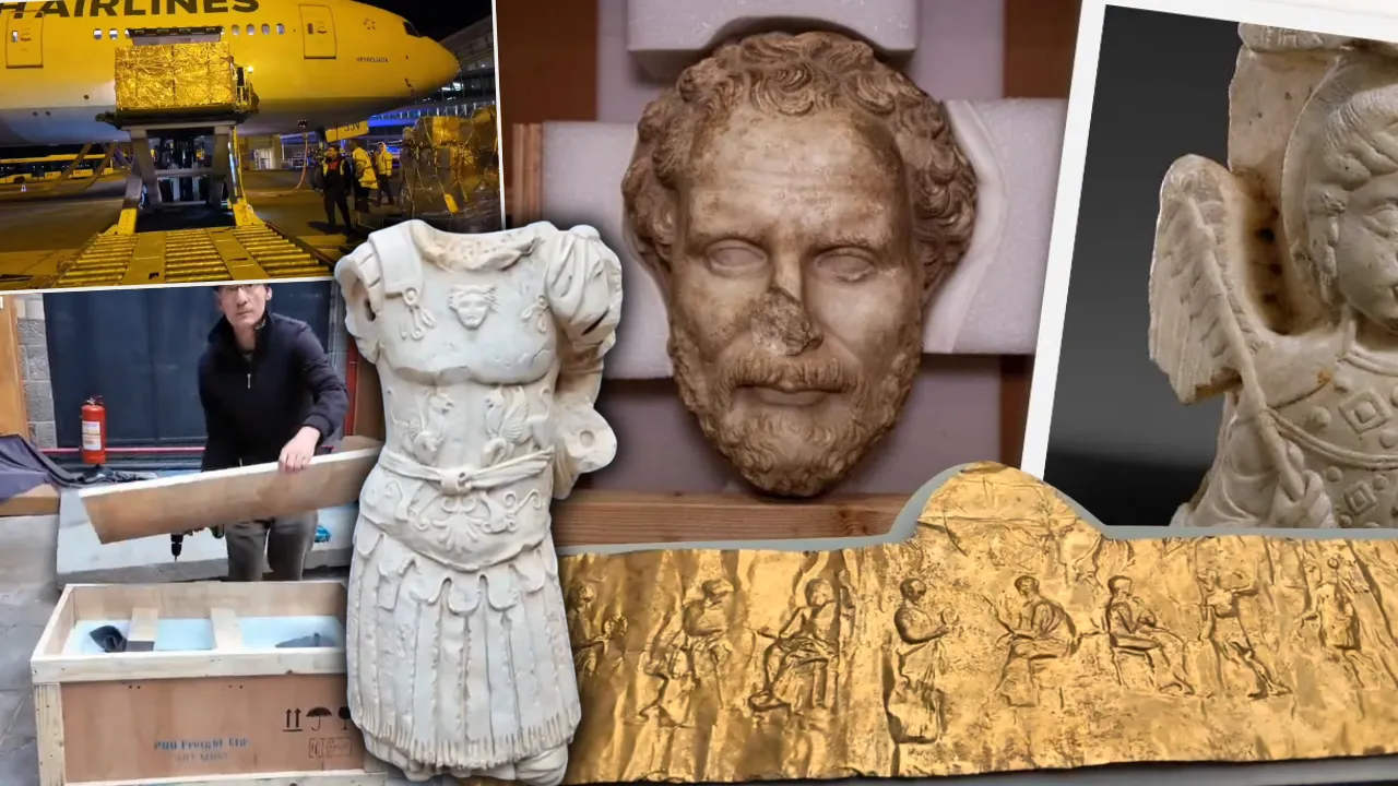 Beklenen eserler geldi! Boubon Antik Kenti’nden ABD'ye kaçırılan heykeller Türkiye'ye giriş yaptı