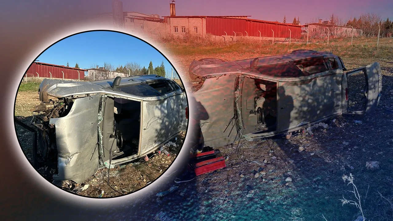 Uşak’ta tarlaya devrilen otomobildeki 5 kişi yaralandı