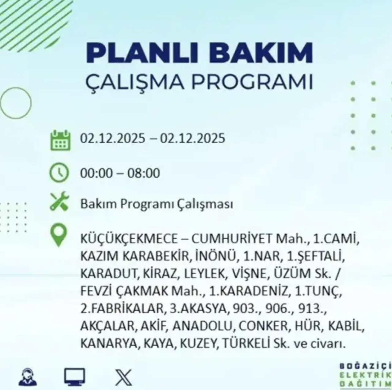 2 Aralık İstanbulda elektrikler ne zaman gelecek? BEDAŞ ve AYEDAŞ kesinti programı