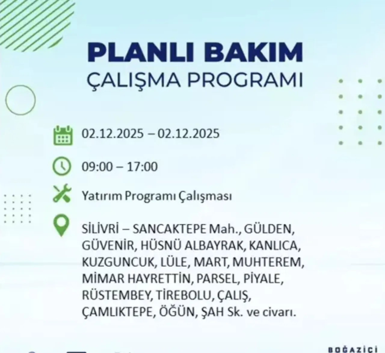 2 Aralık İstanbulda elektrikler ne zaman gelecek? BEDAŞ ve AYEDAŞ kesinti programı
