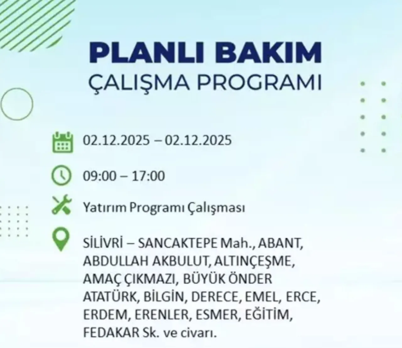 2 Aralık İstanbulda elektrikler ne zaman gelecek? BEDAŞ ve AYEDAŞ kesinti programı