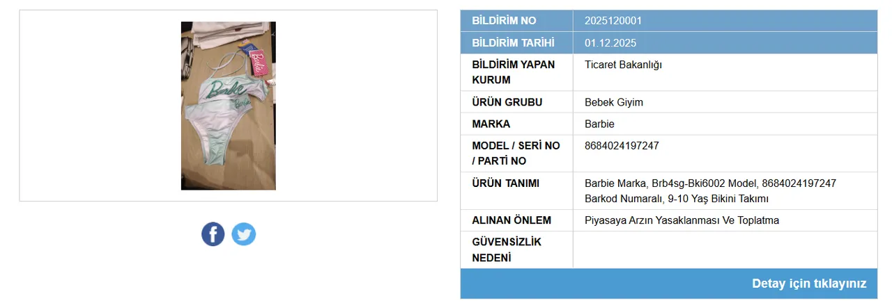 Boyner'de satılıyordu! 'Barbie' marka çocuk ürünü yasaklandı, raflardan toplatılıyor