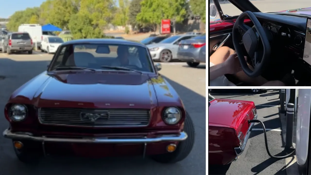 Yolda gören bir daha bakıyor: 1966 model Mustang'i Tesla'ya çevirdi! 