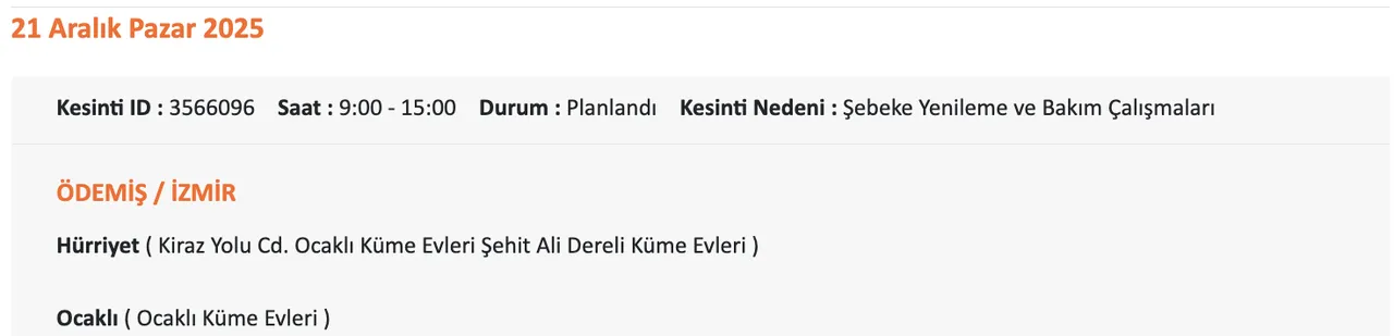 Gaziemir elektrik kesintisi son dakika! İzmirde elektrikler ne zaman gelecek?