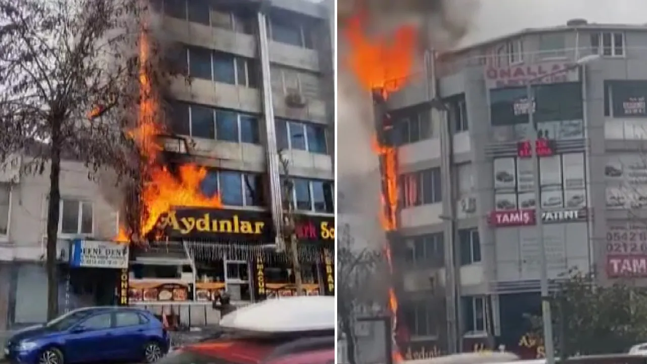 Esenyurt'ta restoranda başlayan yangın binaya sıçradı! Ekipler olay yerinde
