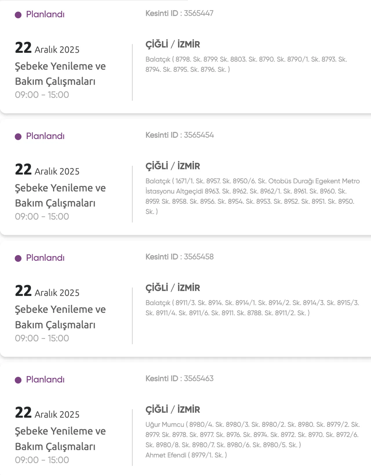 22 Aralık Gediz Elektirik kesintisi listesi! İzmir'de elektrikler ne zaman gelecek?( Bornova, Buca, Çiğli)