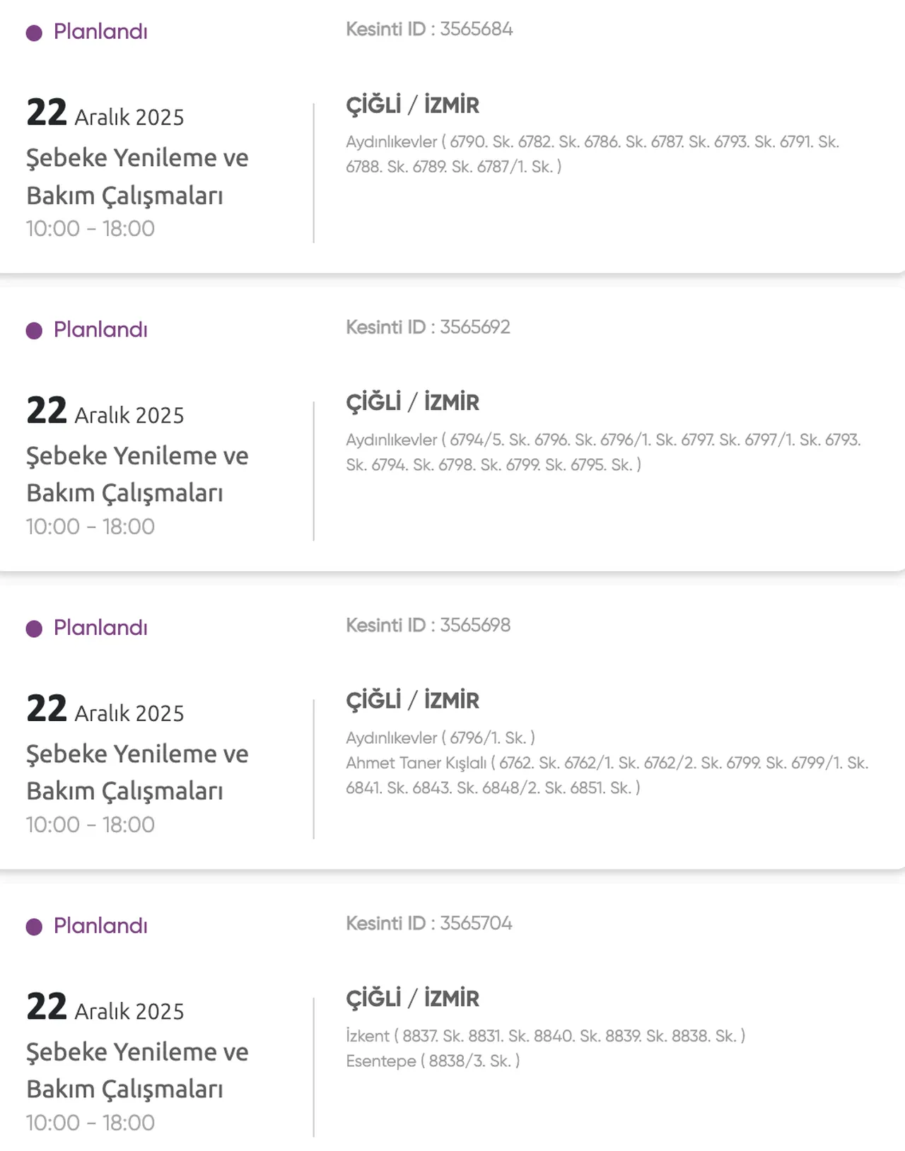 22 Aralık Gediz Elektirik kesintisi listesi! İzmir'de elektrikler ne zaman gelecek?( Bornova, Buca, Çiğli)