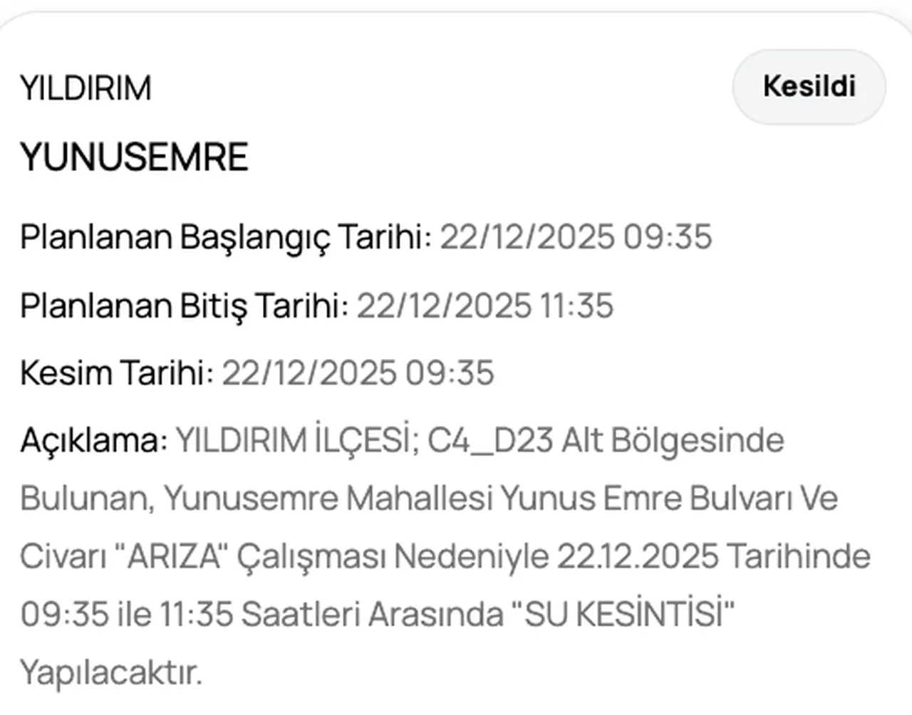 BUSKİ güncel su kesinti programı! 22 Aralık Bursada sular ne zaman gelecek? ( İnegöl, Osmangazi, Yıldırım)