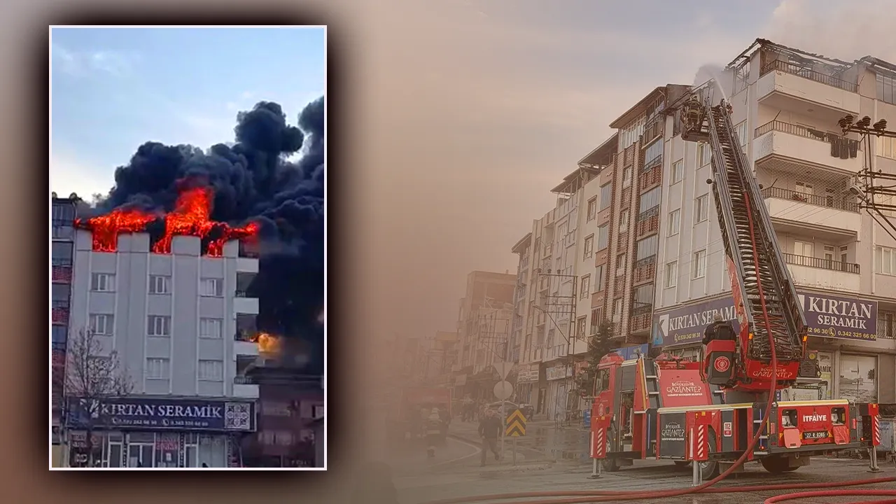 Gaziantep’te 4 katlı binada yangın paniği! 1 saat sonra kontrol altına alındı 