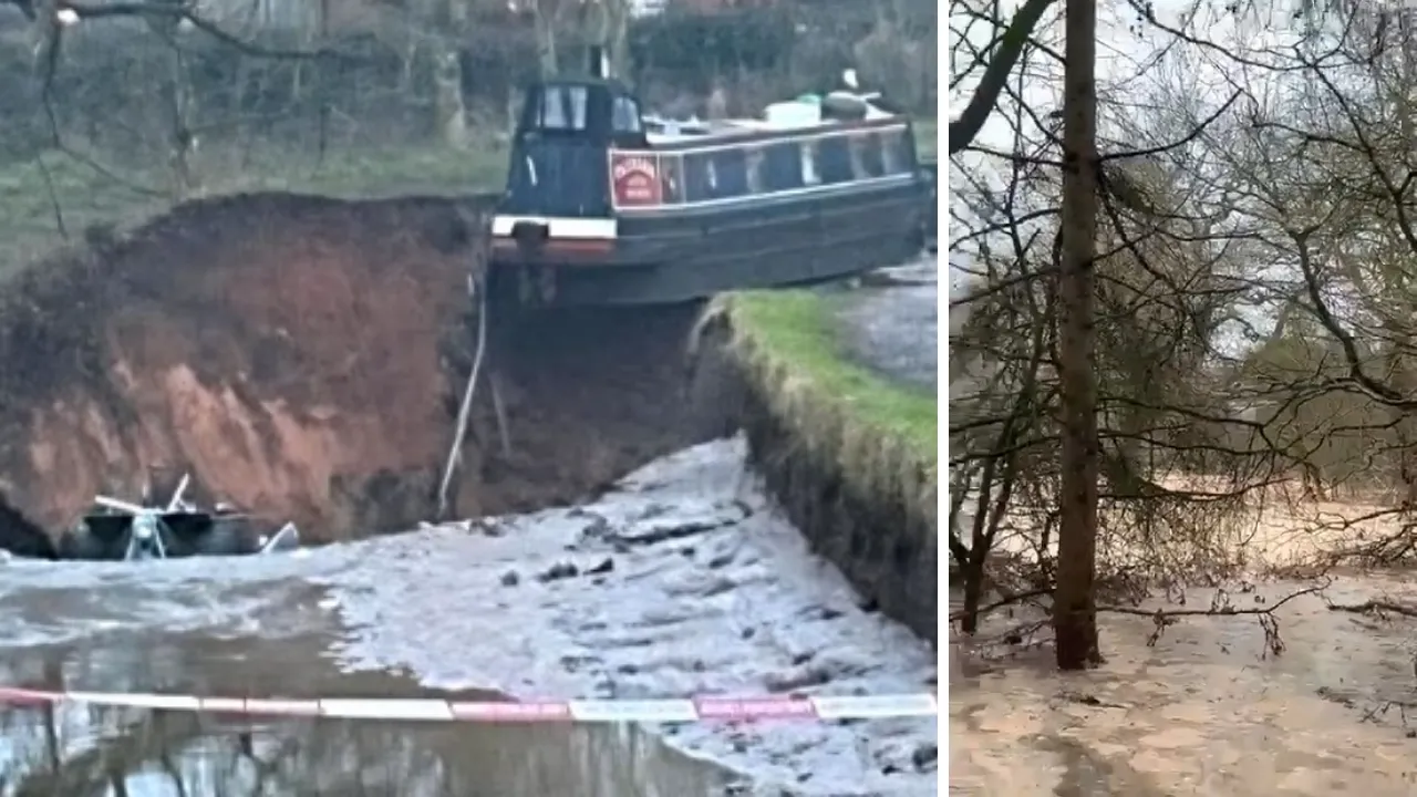 İngiltere'de kanalda dev çukur: Tekneler mahsur kaldı, yetkililer bölgede