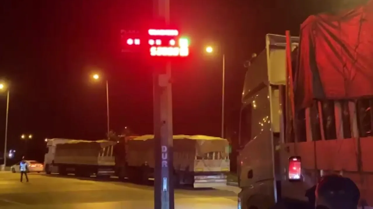 Plakaları kapatıp kantardan kaçtılar! 6 tıra yarım milyon lira ceza