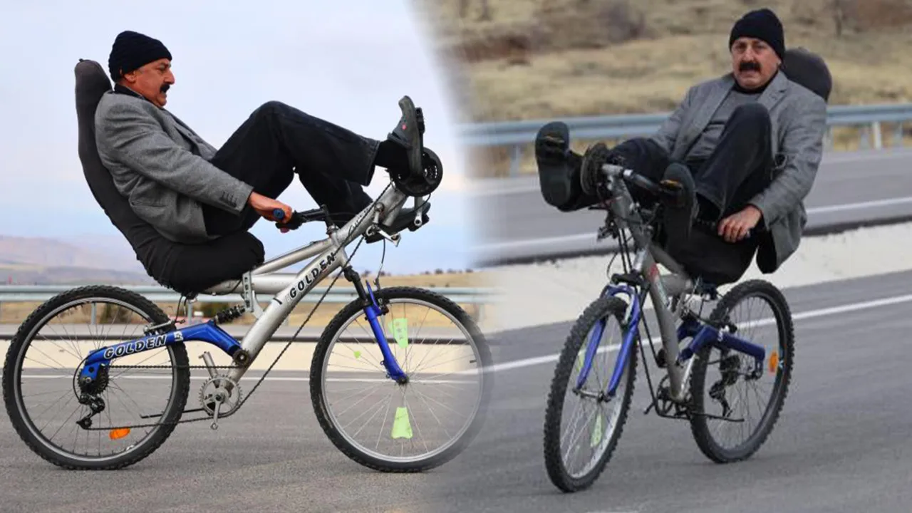 Elazığ'da sıra dışı bisiklet! Görenler şaşırıyor, polisler bile durduruyor