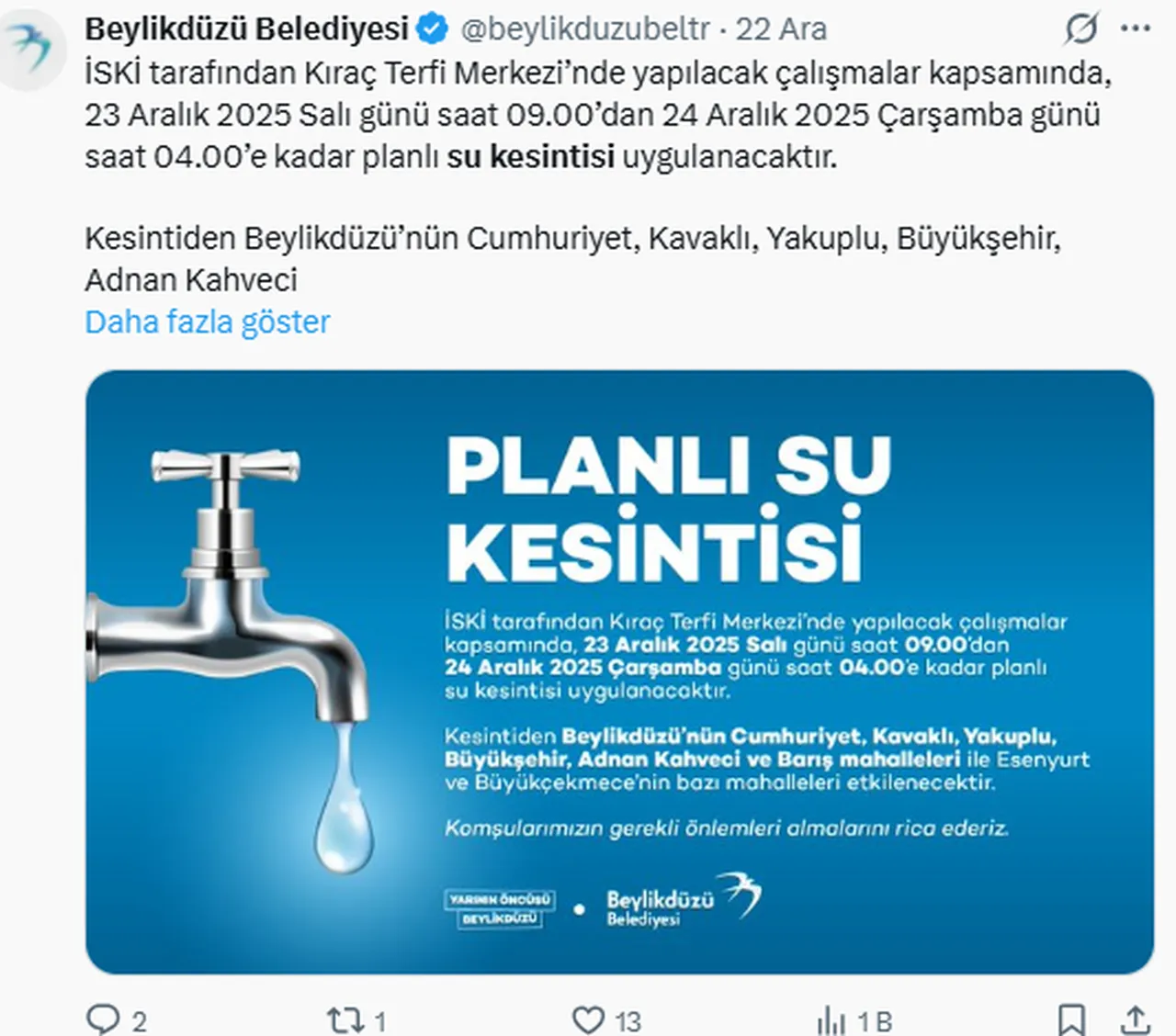 İstanbul'da (Beylikdüzü, Esenyurt, Büyükçekmece) sular ne zaman gelecek? İSKİ saat verdi