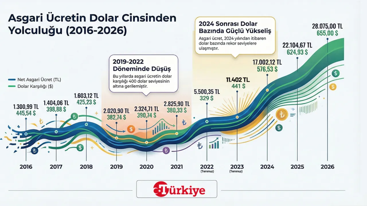 Asgari ücret dolar bazında arttı mı? İşte son 10 yıldaki değişim