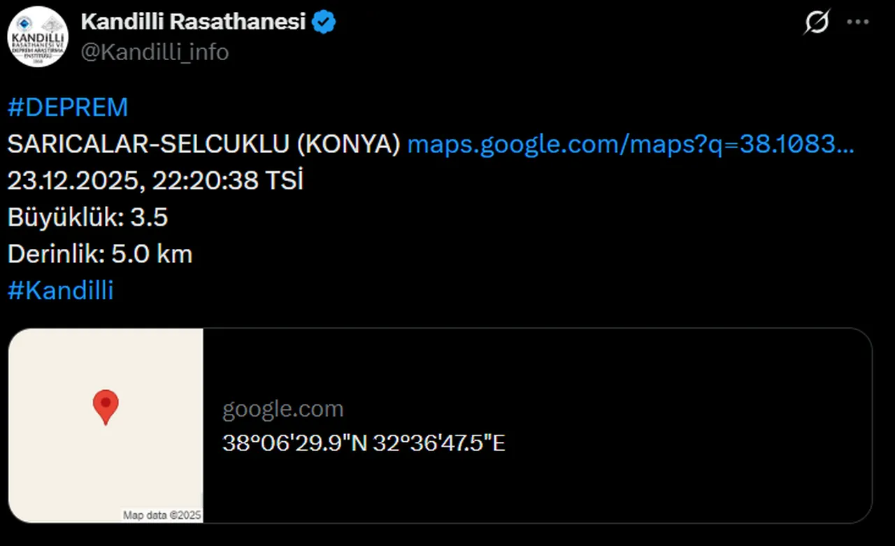 Az önce deprem nerede oldu? 24 Aralık AFAD ve Kandilli Rasathanesi son depremler listesi