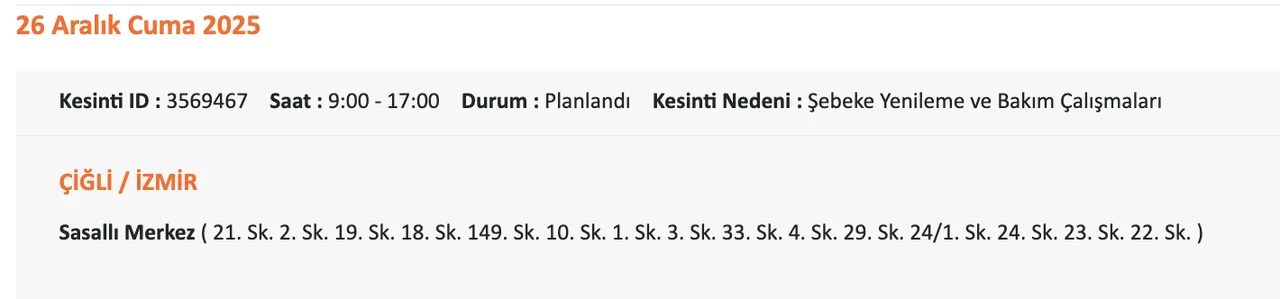 Gediz Elektrik kesintisi sorgulama: 24 Aralık 2025 İzmirde elektrikler ne zaman gelecek?( Bornova, Urla, Çeşme?