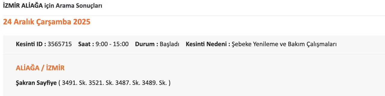 Gediz Elektrik kesintisi sorgulama: 24 Aralık 2025 İzmirde elektrikler ne zaman gelecek?( Bornova, Urla, Çeşme?