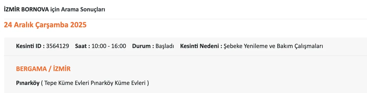 Gediz Elektrik kesintisi sorgulama: 24 Aralık 2025 İzmirde elektrikler ne zaman gelecek?( Bornova, Urla, Çeşme?
