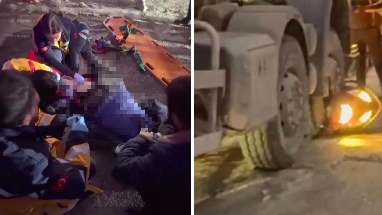 Hatay'da beton mikserinin altında kalan motosikletli feci şekilde can verdi