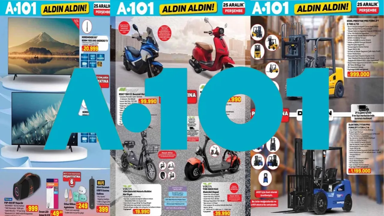 A101 25 Aralık 2025 aktüel ürünler kataloğu yayında! Elektrikli ürünlerde büyük fırsat