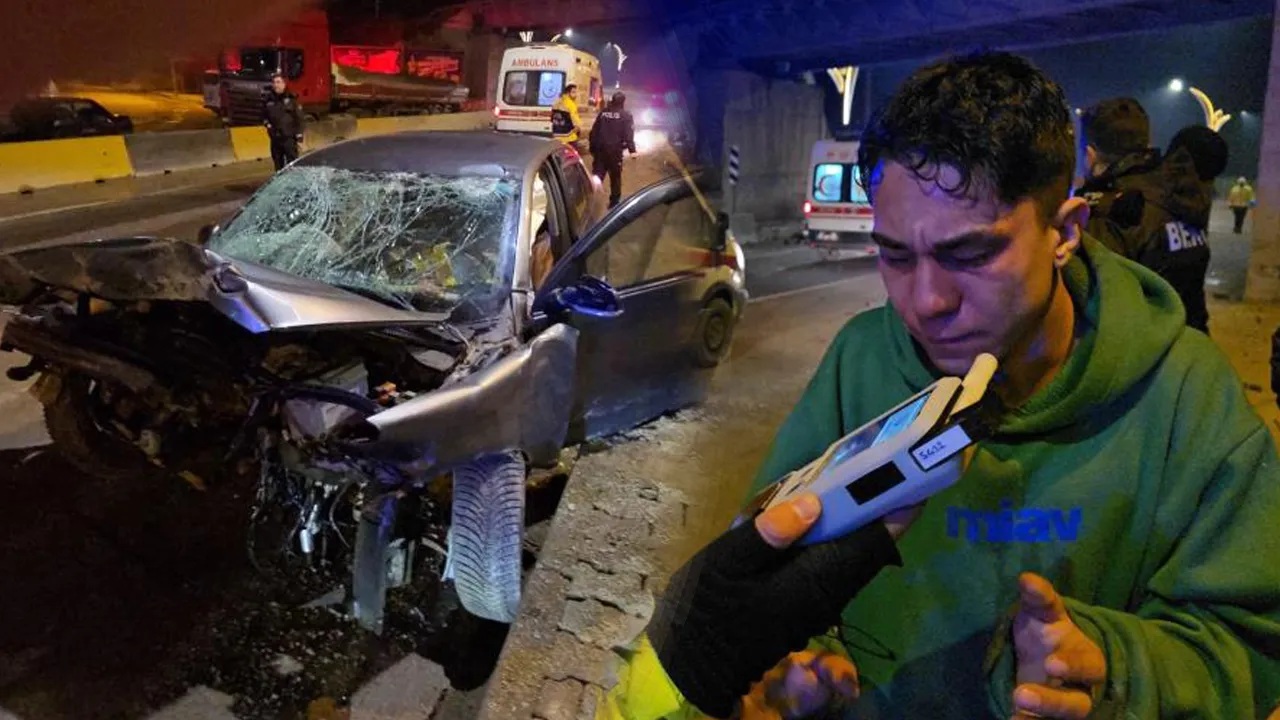 Alkollü sürücü ortalığı birbirine kattı! Polisten kaçtı, kaza yapınca yakalandı