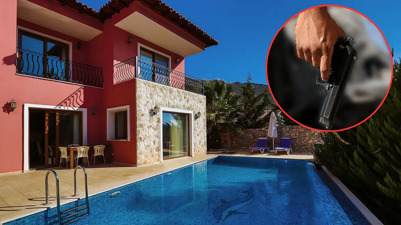 Sarıyer'de villaya silahlı saldırı! Ateş ettiği anları telefonla kaydetti