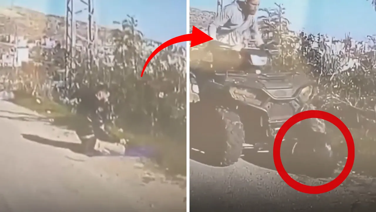 İsrailli askerden alçak davranış! Namaz kılan Filistinliyi ATV ile ezdi