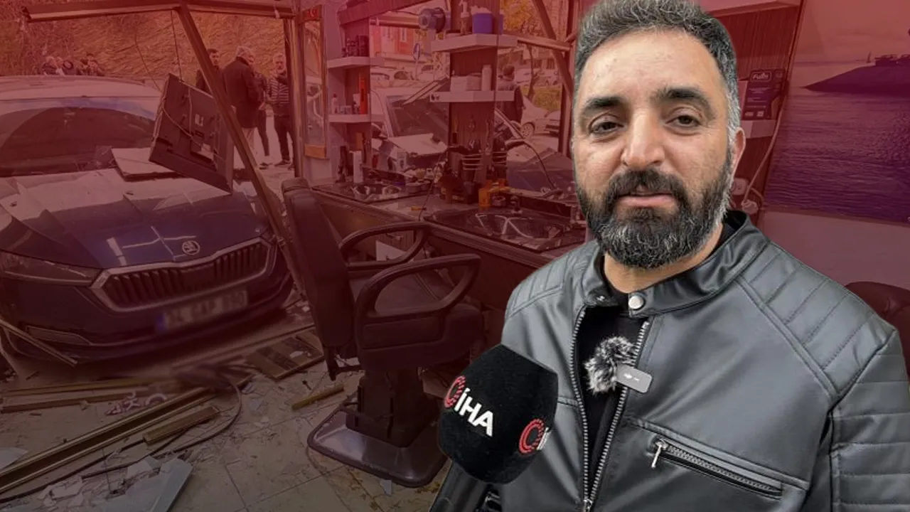 İstanbul’da tuhaf kaza: Tıraş olan müşteriye otomobil çarptı