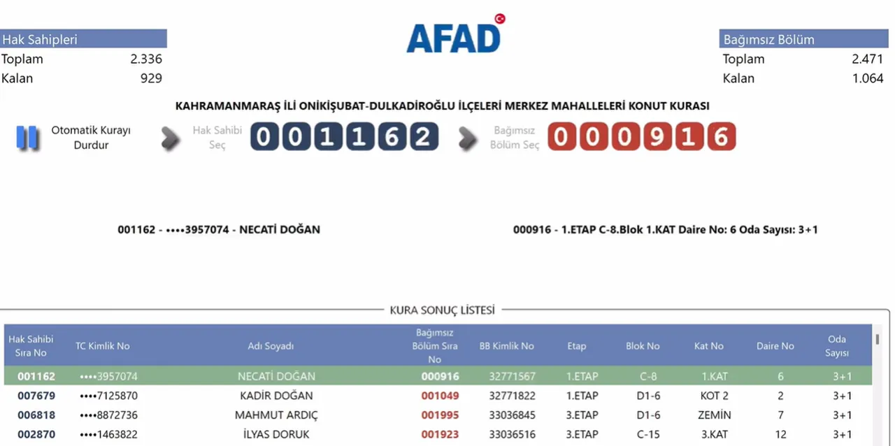 AFAD deprem konutunun kura sonuçlarını açıkladı! İsim listesi nasıl öğrenilir?