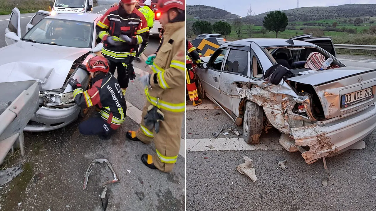 İki aracın çarpışmasında ortalık savaş alanına döndü! Yaralılar var