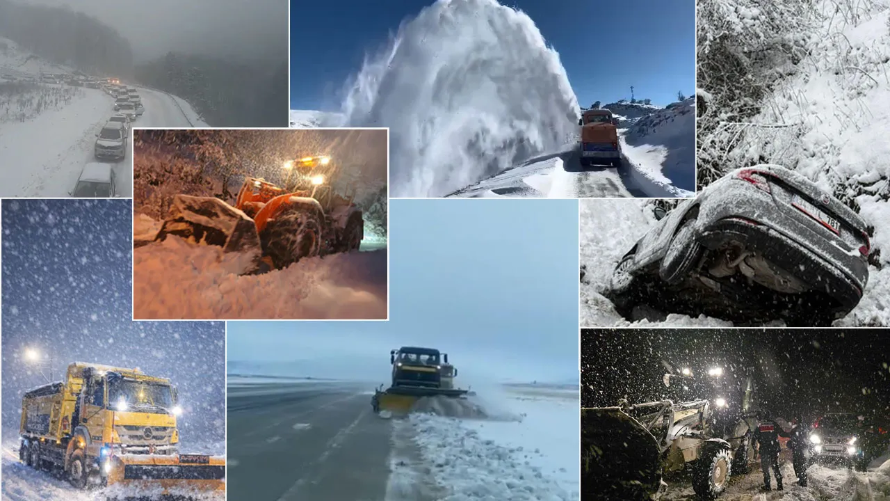 Türkiye kar esareti altında: Yollar kapandı, araçlar mahsur kaldı