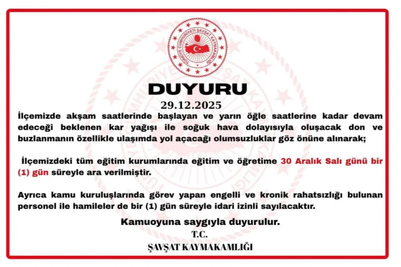 ARTVİN'DE OKULLAR TATİL Mİ?