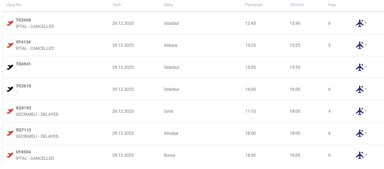 Diyarbakır uçak seferleri iptal mi oldu? 9 uçuş iptal oldu, 3 uçuş gecikmeli gerçekleşecek!