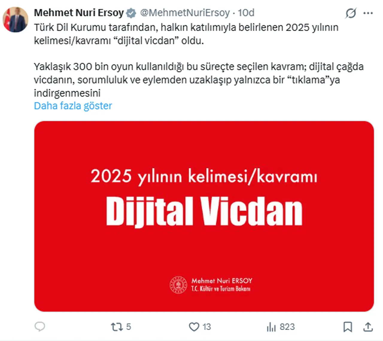 Türk Dil Kurumu (TDK) 2025 yılının kelimesini açıkladı (Dijital vicdan ne demek?)