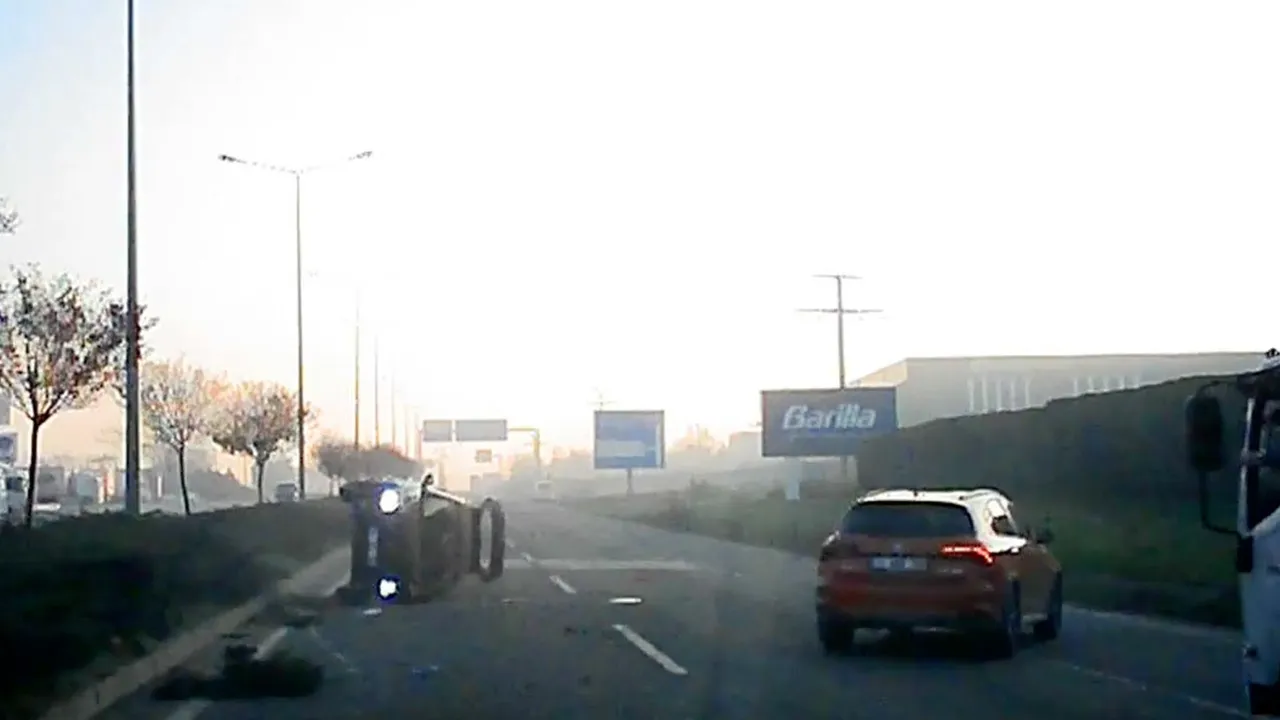 Bolu’da makas faciası! Kaza anı kamerada