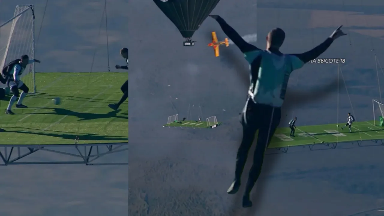 Böyle maç görülmedi! 1.800 metrede çim saha kurup futbol oynadılar