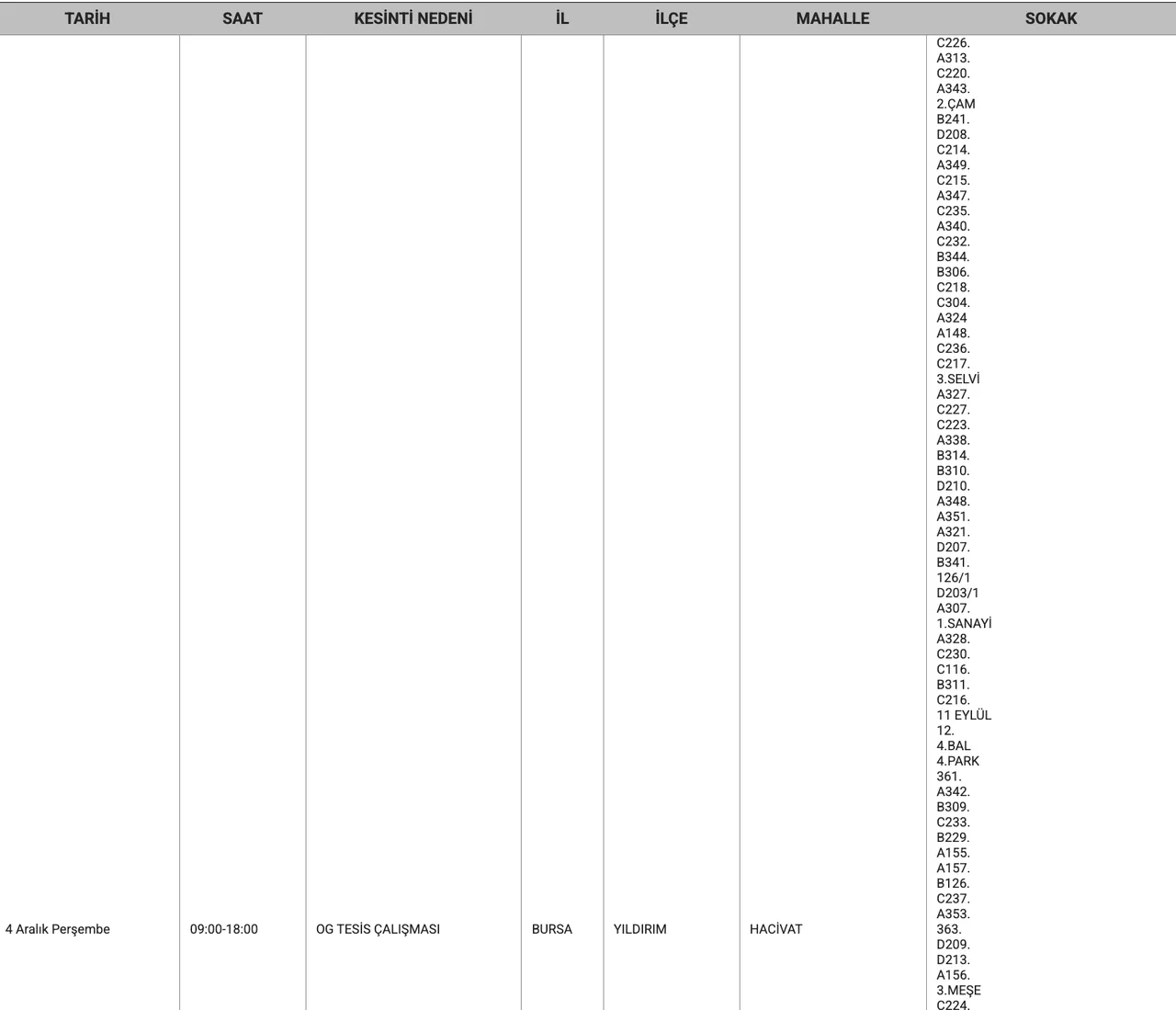 Bursa elektrik kesintisi ne zaman giderilecek? 3 Aralık UEDAŞ programı