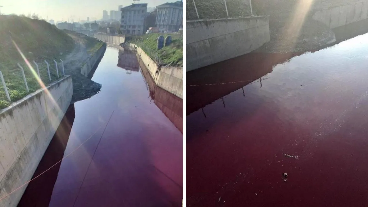 İstanbul'da 1 milyon nüfuslu Esenyurt'ta çevre felaketi! Haramidere kızıla büründü