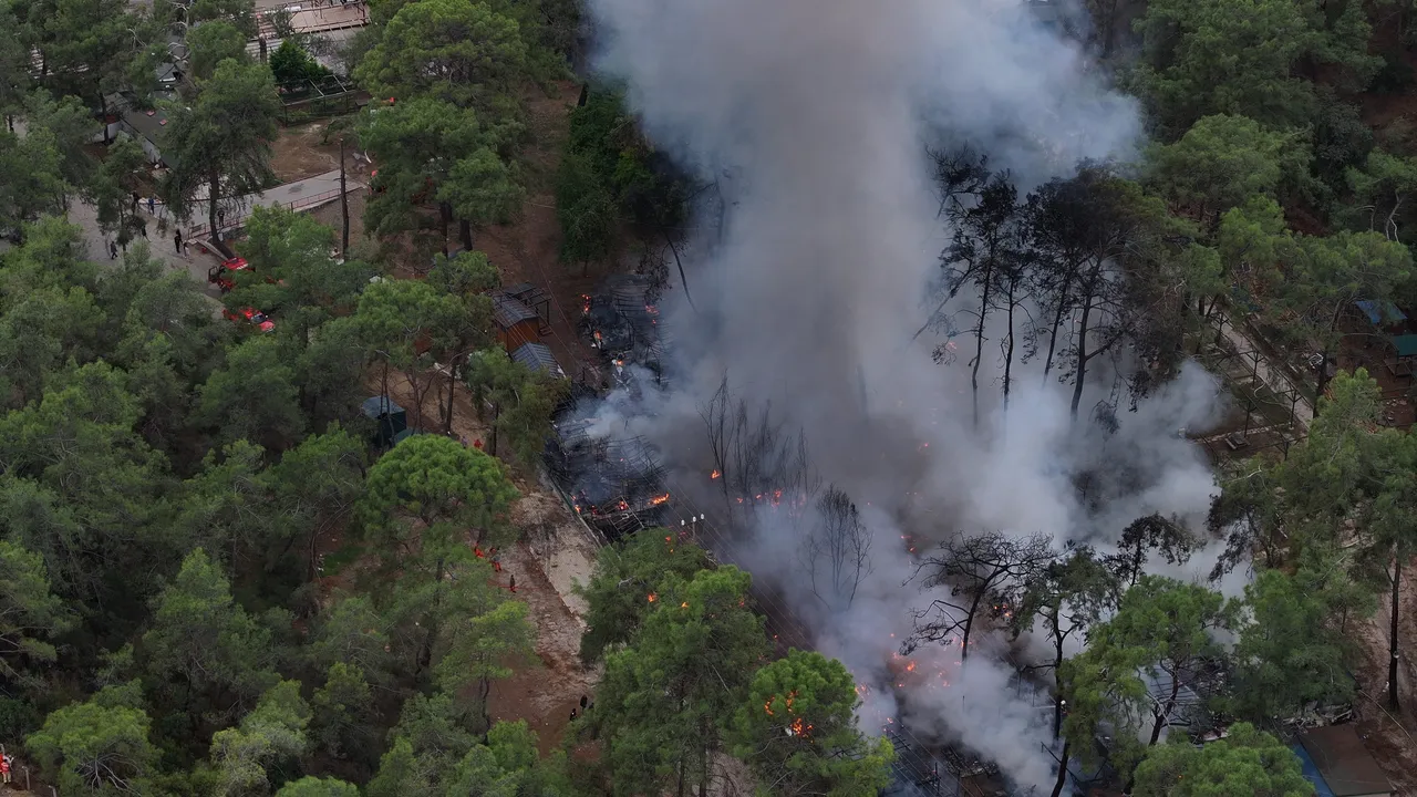 Karavanda çıkan yangın ormana sıçradı! Fethiye alevlerle mücadele başladı