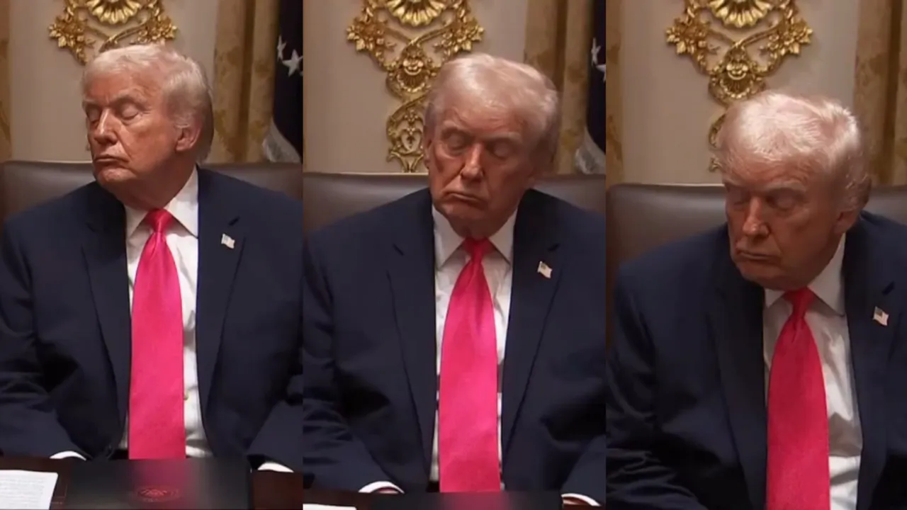 Trump toplantının ortasında uyuyakaldı!  Hasta mı?  sorusu yeniden alevlendi