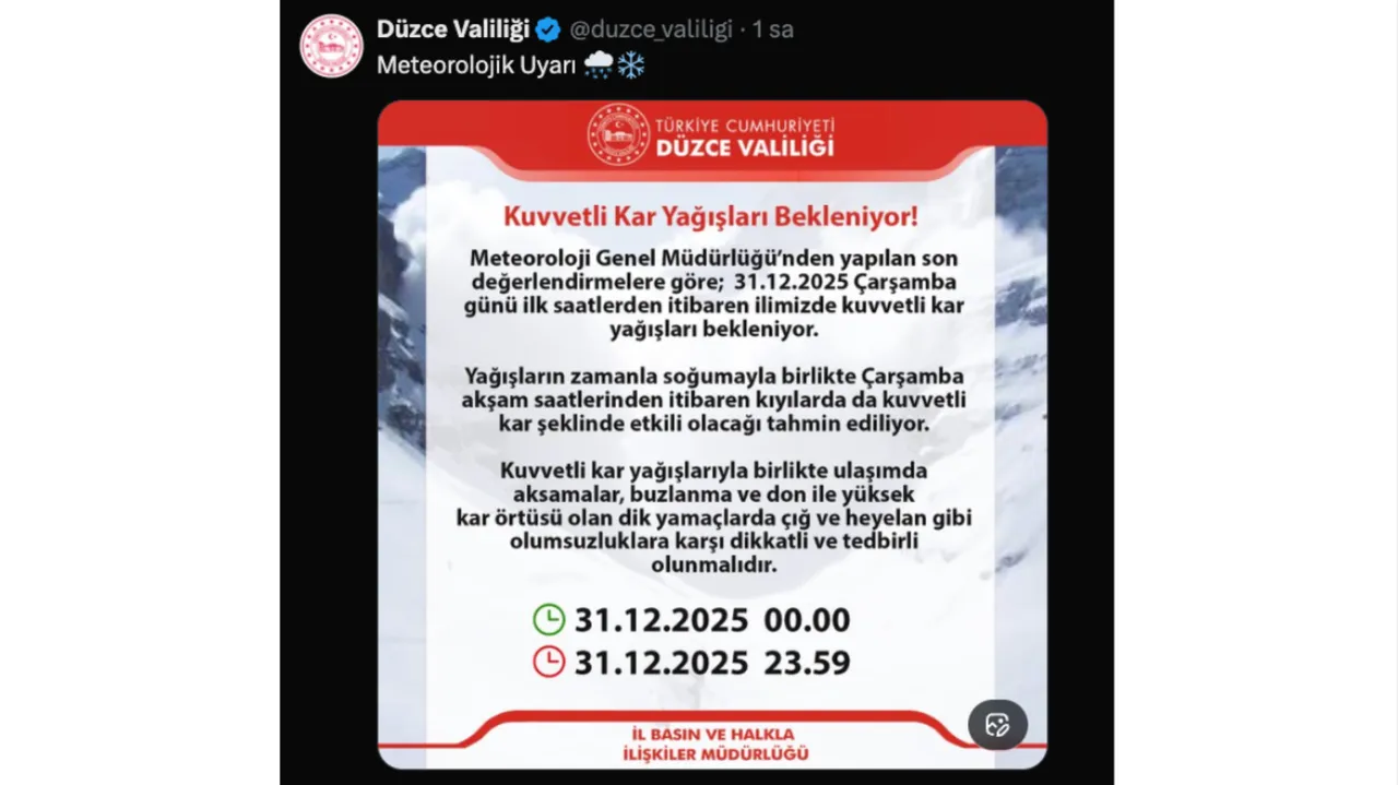 DÜZCE'DE OKULLAR TATİL Mİ?