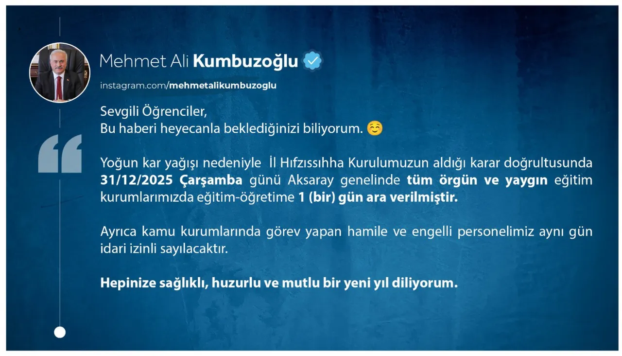 AKSARAY'DA OKULLAR TATİL Mİ?