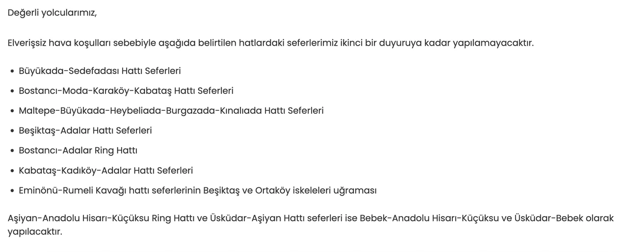 Bugün vapur seferleri iptal mi? Şehir Hatları ve İDO iptal seferleri açıkladı!