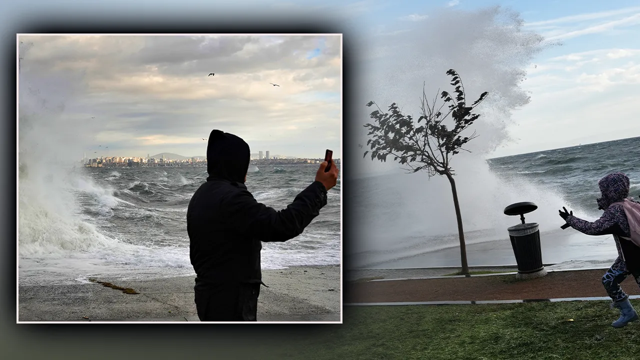 Fotoğraf merakının böylesi görülmedi! Fırtınaya aldırış etmeyip poz verdiler