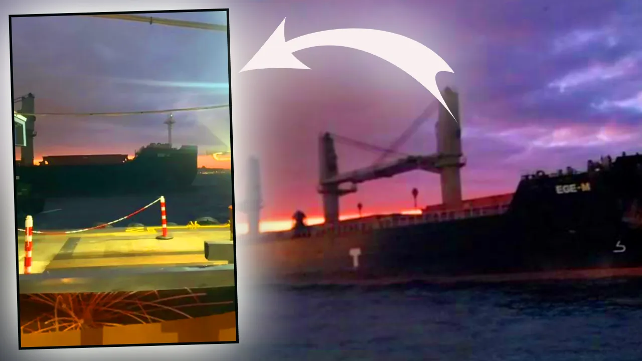  İstanbul’da korku dolu anlar! Kuru yük gemisi iskeleye çarpmasına saniyeler kala durdu 