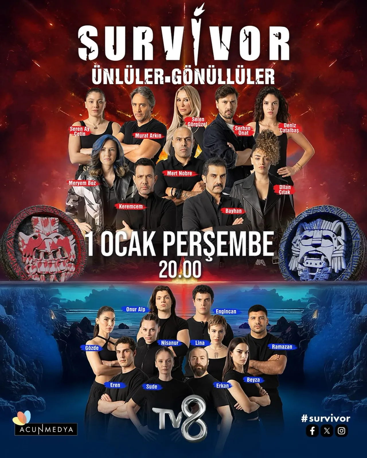 Survivor 2026 heyecanı zirvede! Ünlüler-Gönüllüler yarışmasının afişi ortaya çıktı