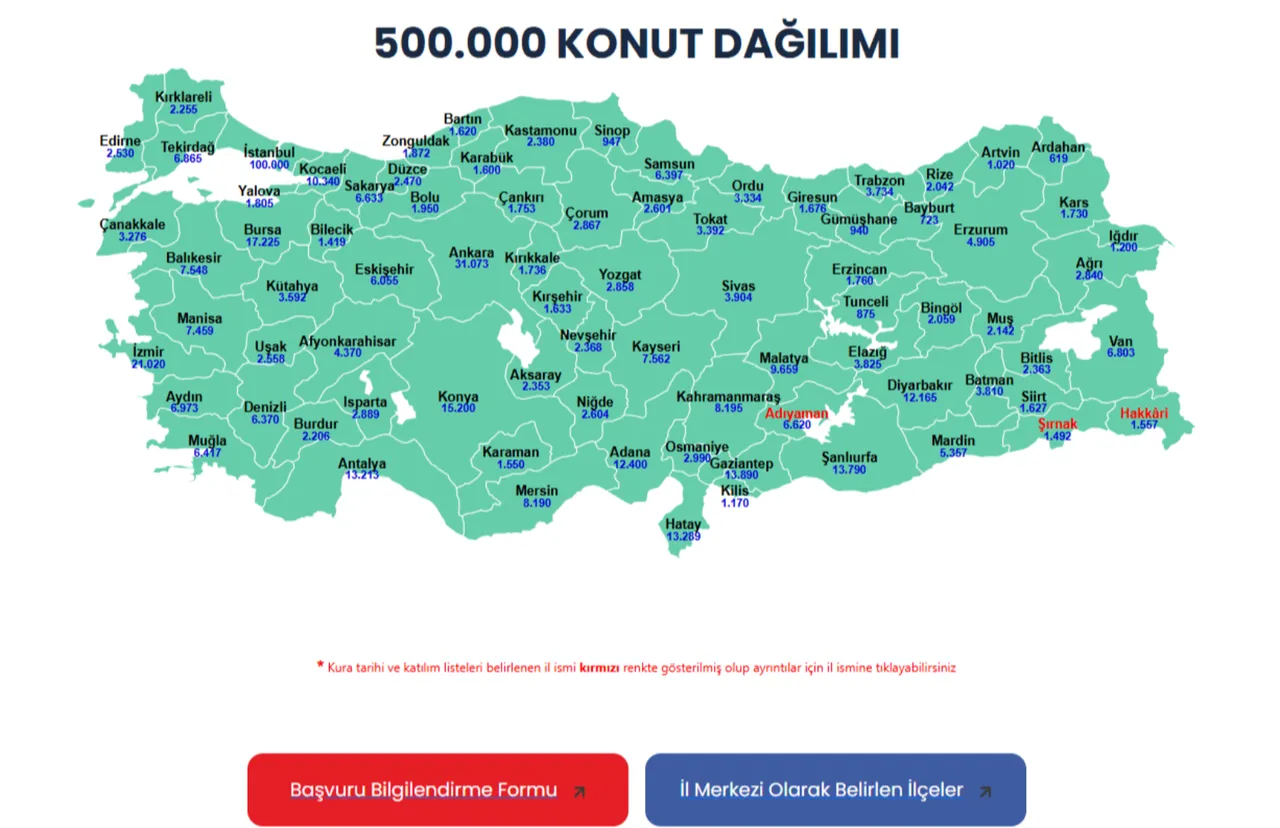 TOKİ sosyal konut haritasını paylaştı! İl il - ilçe ilçe sosyal konut sayısı
