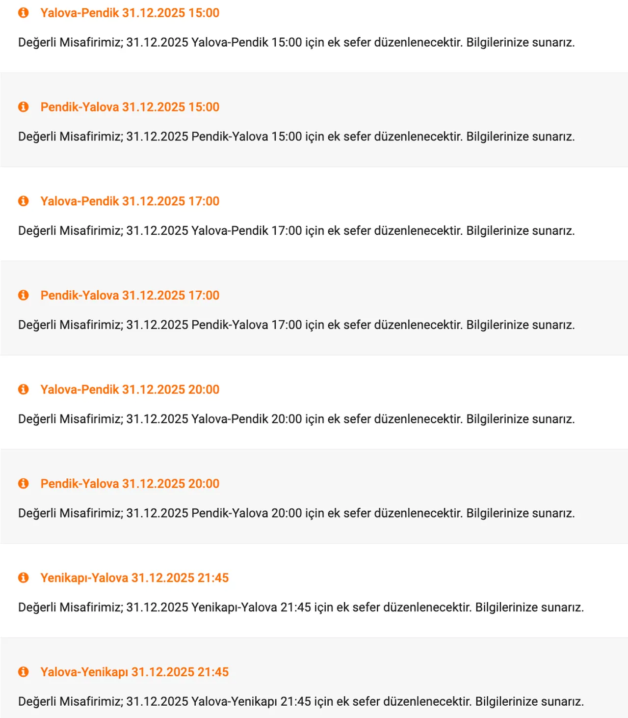 Bugün hangi vapur seferleri iptal edildi? 31 Aralık Şehir Hatları, İDO ve BUDO iptal sefer listesi