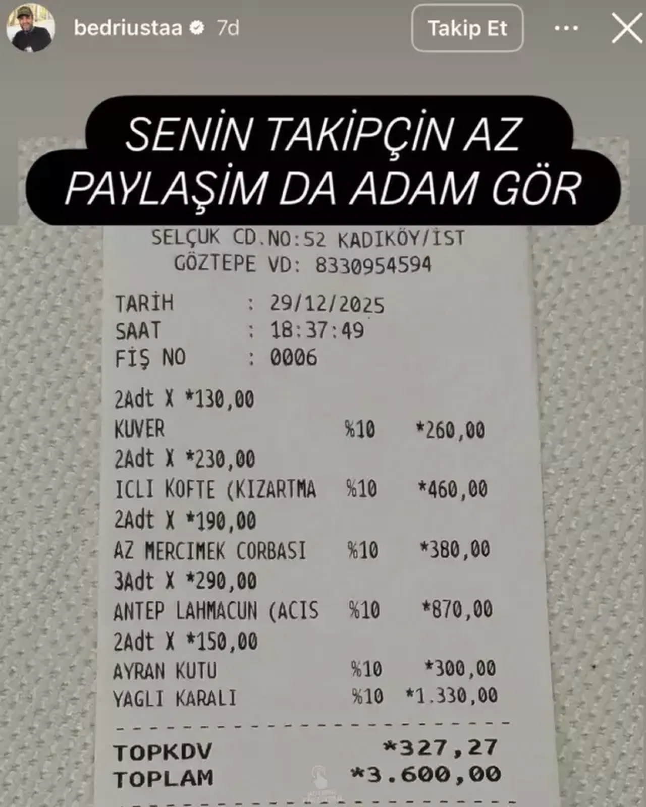 Fiyatları eleştiren müşteriyle alay etmişti! Bakanlık, fenomen kebapçı Bedri Usta için harekete geçti